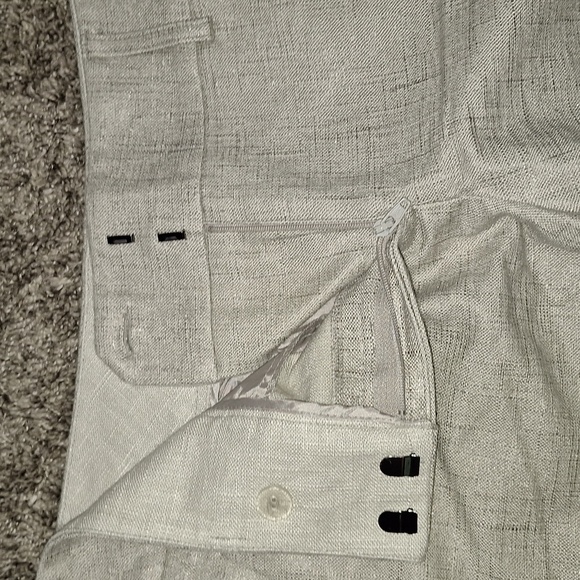 New York & Company linen blend flat front shorts - 6 - oatmeal/beige - Picture 4 of 8